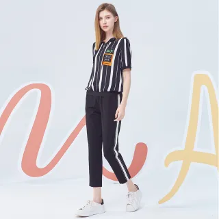 【YIDIE 衣蝶】雪紡印花拼接羅紋領結式上衣-深藍 歷史價格詳細信息