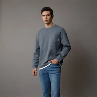 【GIORDANO 佐丹奴】女裝落肩口袋大學TEE(59 中花灰X潛望鏡藍) 歷史價格詳細信息