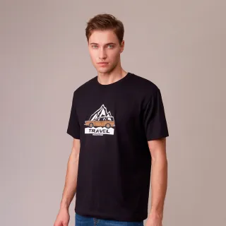 【GIORDANO 佐丹奴】男裝復古印花長袖上衣(05 深藍) 歷史價格詳細信息