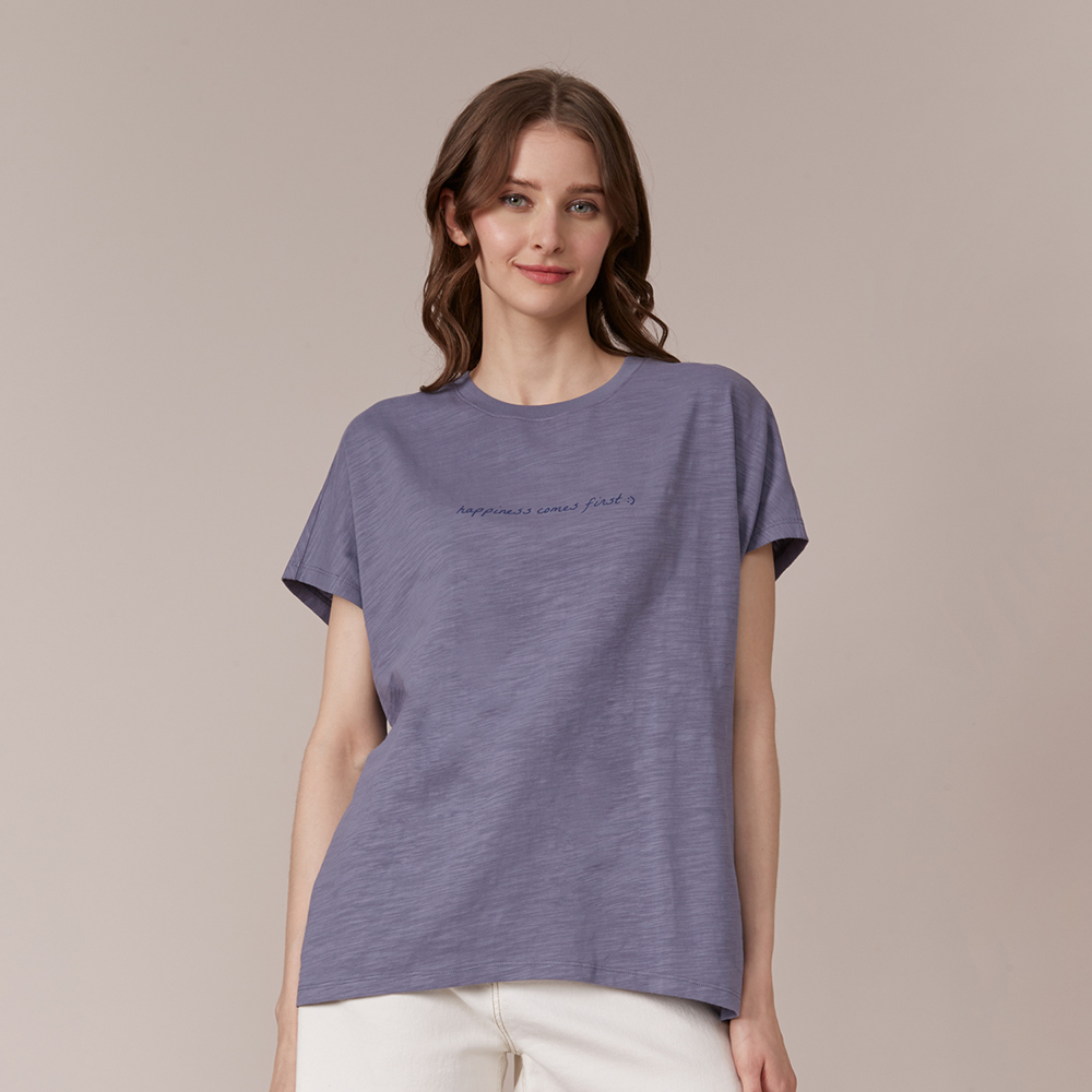 【GIORDANO 佐丹奴】女裝落肩印花上衣(76 紫薯紫) 歷史價格詳細信息