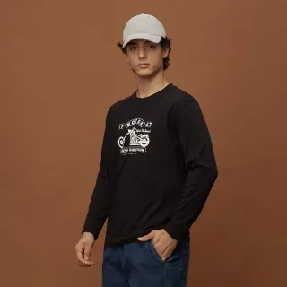 GIORDANO 男裝印花長袖上衣 NEVER GIVE UP-多色任選 歷史價格詳細信息