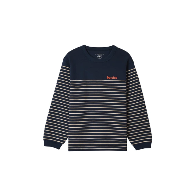 GIORDANO 女裝條紋七分袖上衣 - 標誌黑X皎白 歷史價格詳細信息