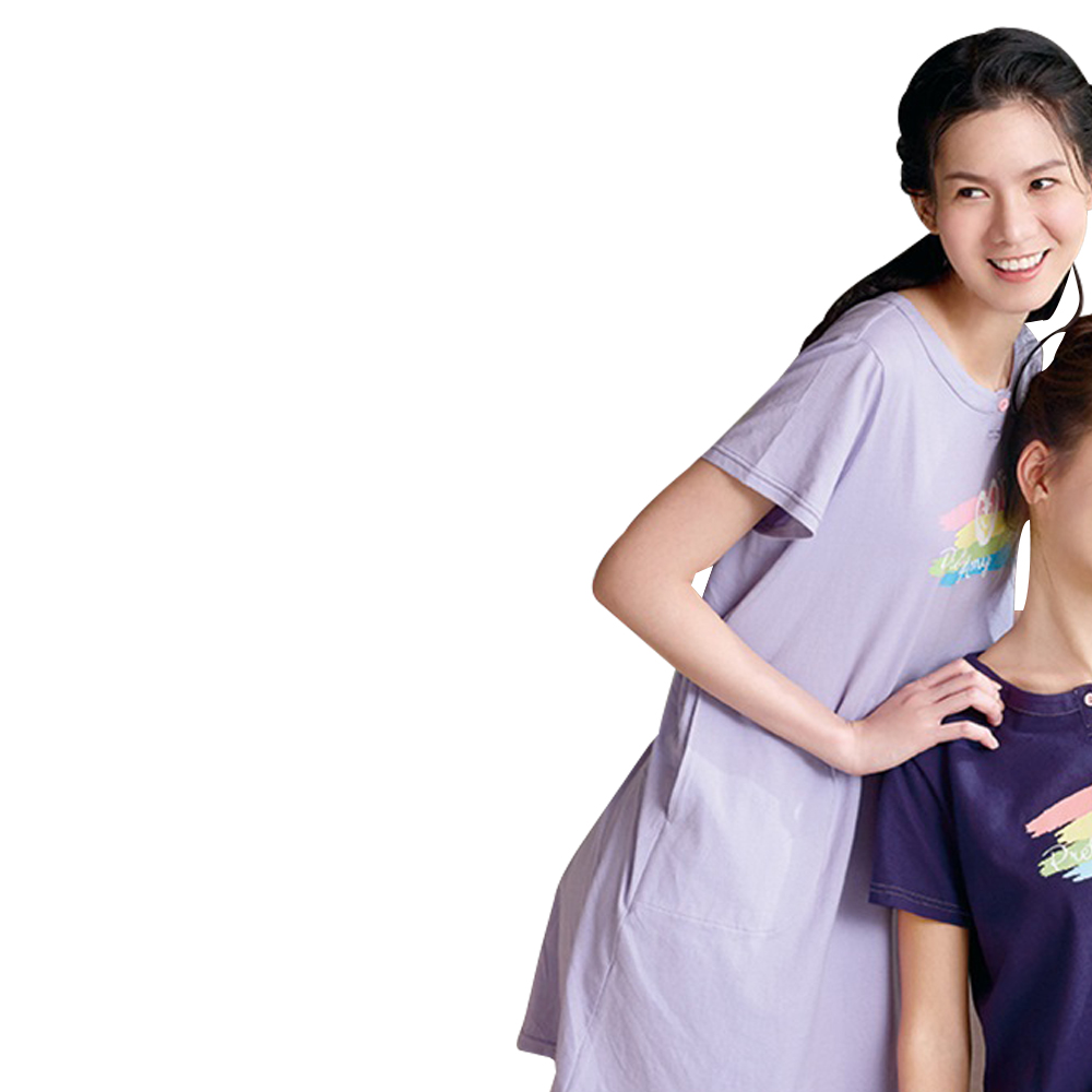 華歌爾睡衣-家居系列 M-L彩虹圖案純棉針織洋裝(夢幻紫)-LWY47731V7 歷史價格詳細信息