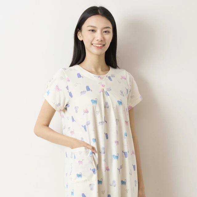 華歌爾睡衣-M-L針織臘腸狗印花上衣(清晨灰)-LWF40441VX 歷史價格詳細信息