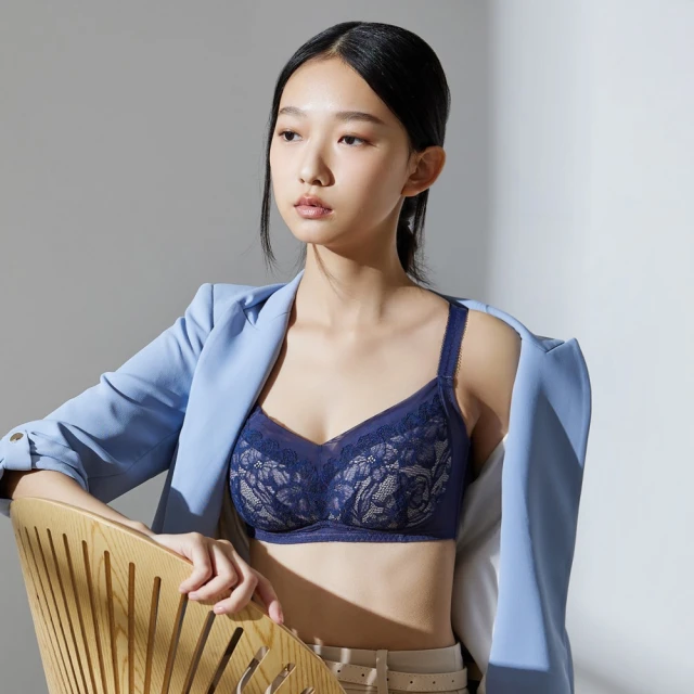 【Ladies 蕾黛絲】衣絲無掛平口無鋼圈 B-D罩杯內衣(深藍) 歷史價格詳細信息