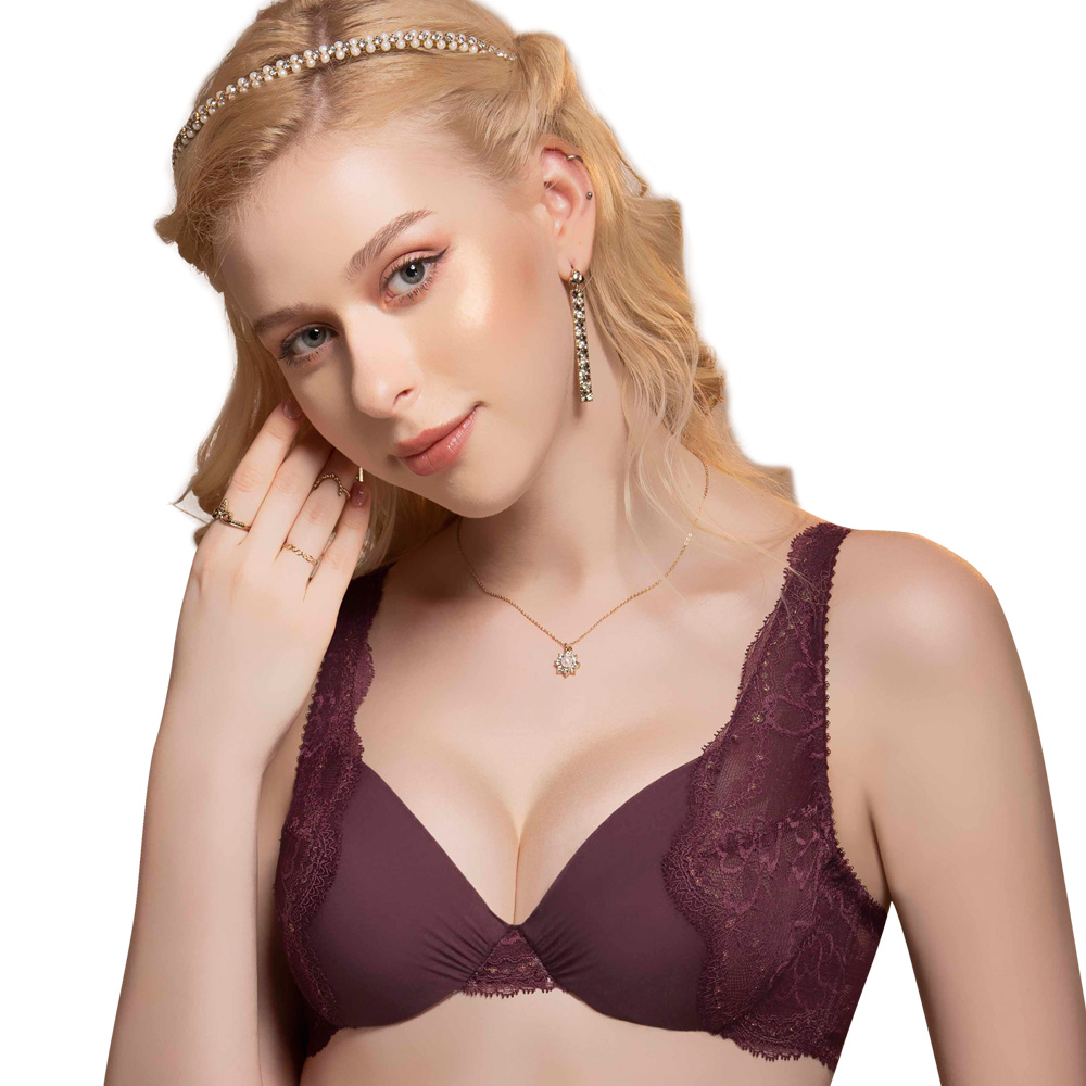 【思薇爾】金戀迴香系列B-D罩無襯軟鋼圈蕾絲包覆內衣(梅釀紫) 歷史價格詳細信息