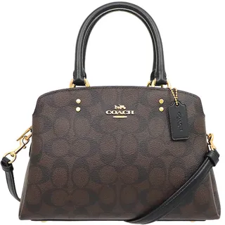 COACH深咖啡C Logo黑邊真皮金字拉鍊萬用手拿包 歷史價格詳細信息