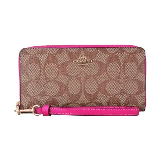 COACH 金色馬車LOGO粉色荔枝紋皮革手拿包 歷史價格詳細信息