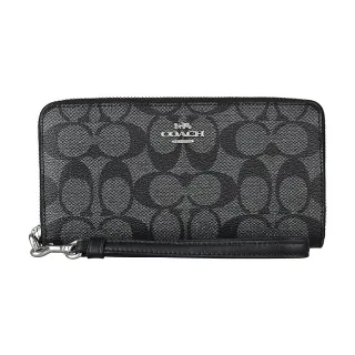 COACH 銀字馬車Logo 小牛皮附可拆提把長夾(黑色) CR623 SVBK 歷史價格詳細信息