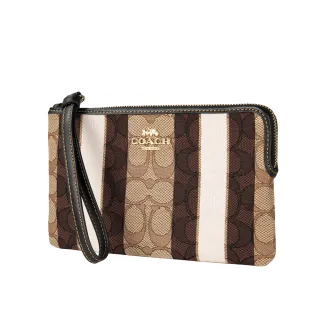 COACH LOGO緹花條紋印花大手拿包(卡其黑) 歷史價格詳細信息