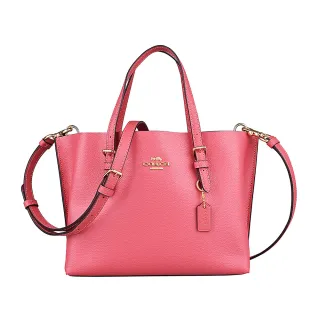 【COACH】COACH MOLLIE金字LOGO牛皮手提斜背托特包(桃粉x棕) 價格比較,價格查詢,歷史價格詳細信息