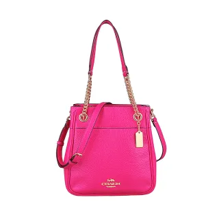 【COACH】COACH CAMMIE馬車LOGO印花PVC拼接牛皮拉鍊肩背方包(淺卡其x白) 歷史價格詳細信息