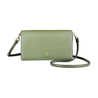COACH Anna 金字塗層帆布皮夾式斜背包/手拿包(淺卡其/白色) 3036 IMDQC 歷史價格詳細信息