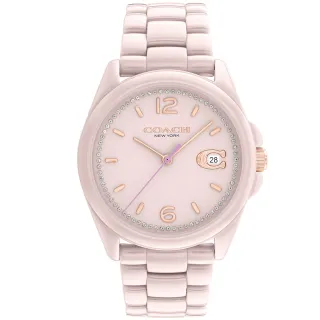 【COACH】官方授權經銷商 經典C字LOGO陶瓷腕錶-32mm/粉(14503806) 歷史價格詳細信息