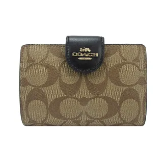 COACH  金屬馬車LOGO 拼接信封式零錢中夾(贈原廠紙盒紙袋) 歷史價格詳細信息