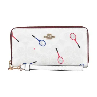 【COACH】PVC Logo印花手掛拉鍊長夾(卡其草莓) 歷史價格詳細信息