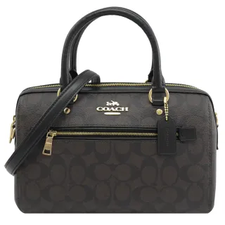 【COACH】經典C LOGO拼接手拿包斜背包馬鞍包(深咖) 歷史價格詳細信息