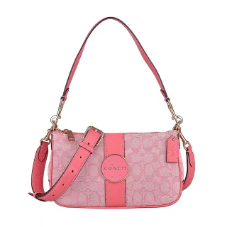 COACH LONNIE 莓果粉色緹花織布直立式翻蓋斜背包(小) 歷史價格詳細信息