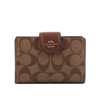 COACH PVC皮革馬車Logo壓釦中夾(附提把)(巧克力色) C2874 IMAA8 歷史價格詳細信息