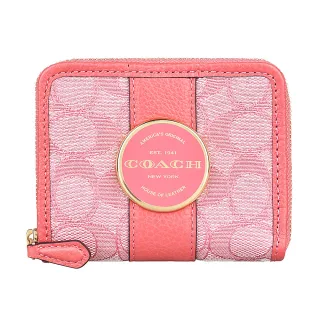 COACH LONNIE 莓果粉色緹花織布直立式翻蓋斜背包(小) 歷史價格詳細信息