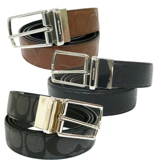 【COACH】經典LOGO牛皮/PVC男款皮帶(多款供選) 歷史價格詳細信息