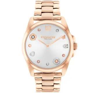 【COACH】官方授權經銷商 氣質茶花貝面晶鑽腕錶-36mm/玫瑰金(14504110) 歷史價格詳細信息