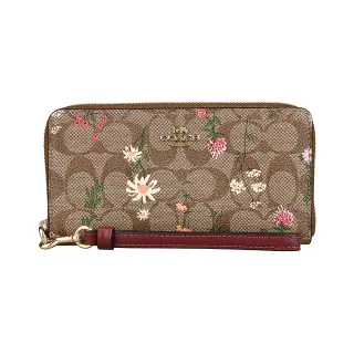 【COACH】PVC Logo印花手掛拉鍊長夾(卡其草莓) 歷史價格詳細信息