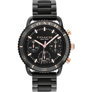 COACH 三眼計時米蘭帶時尚手錶-42mm/黑(14602605) 歷史價格詳細信息