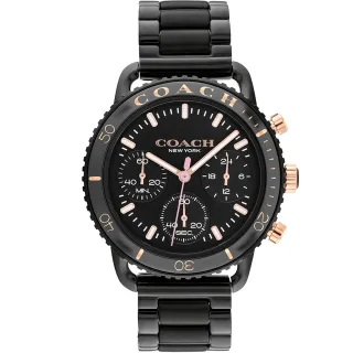 【COACH】官方授權經銷商 陶瓷圈三眼計時手錶-44mm/藍x黑(14602595/速) 歷史價格詳細信息