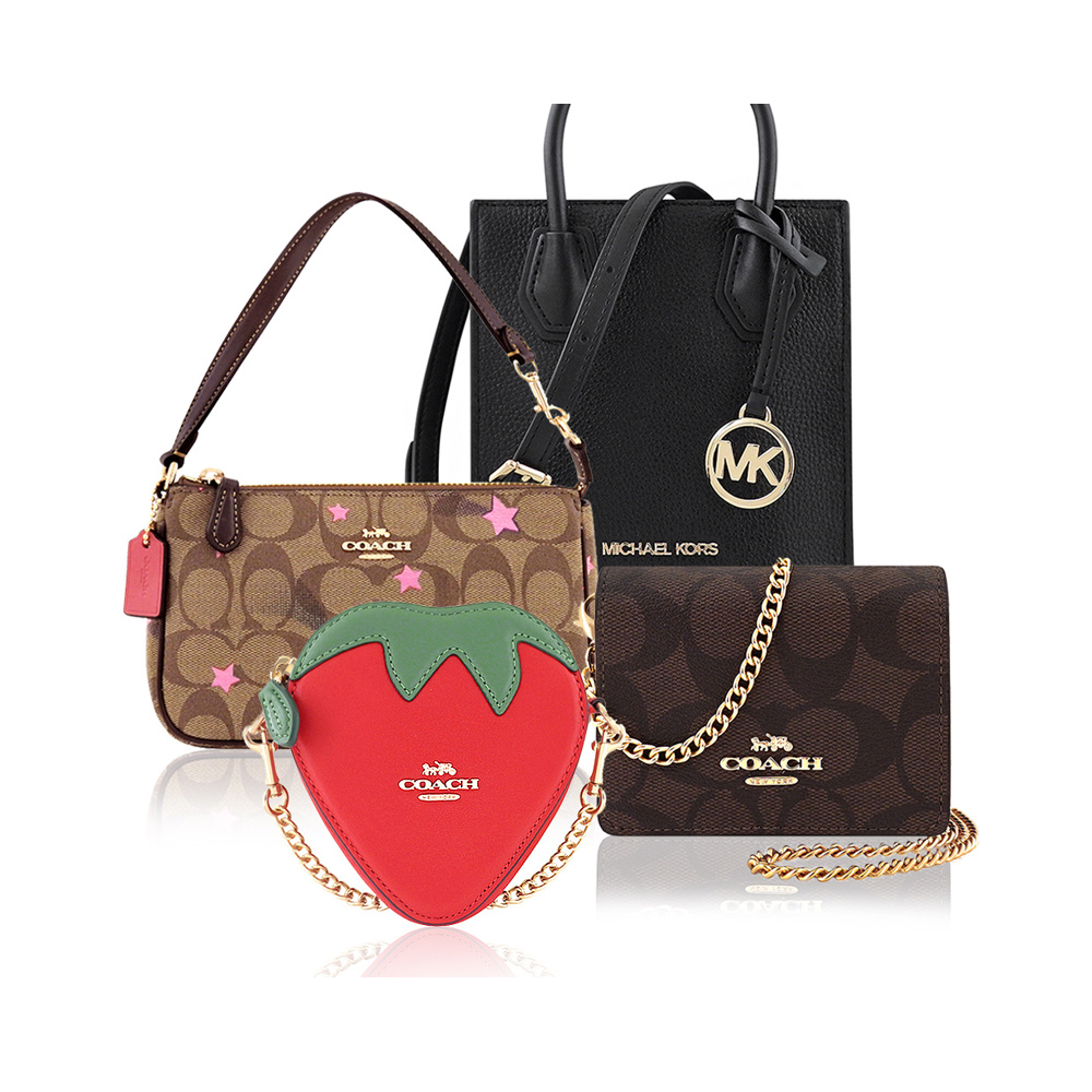 COACH & Michael Kors & Kate Spade 經典立體LOGO 緹花/素色皮革釦式皮夾中夾 (多款多色可選) 歷史價格詳細信息