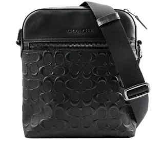 COACH Houston 荔枝皮革日字拉鍊斜背包(黑色) 4011 QBBK 歷史價格詳細信息