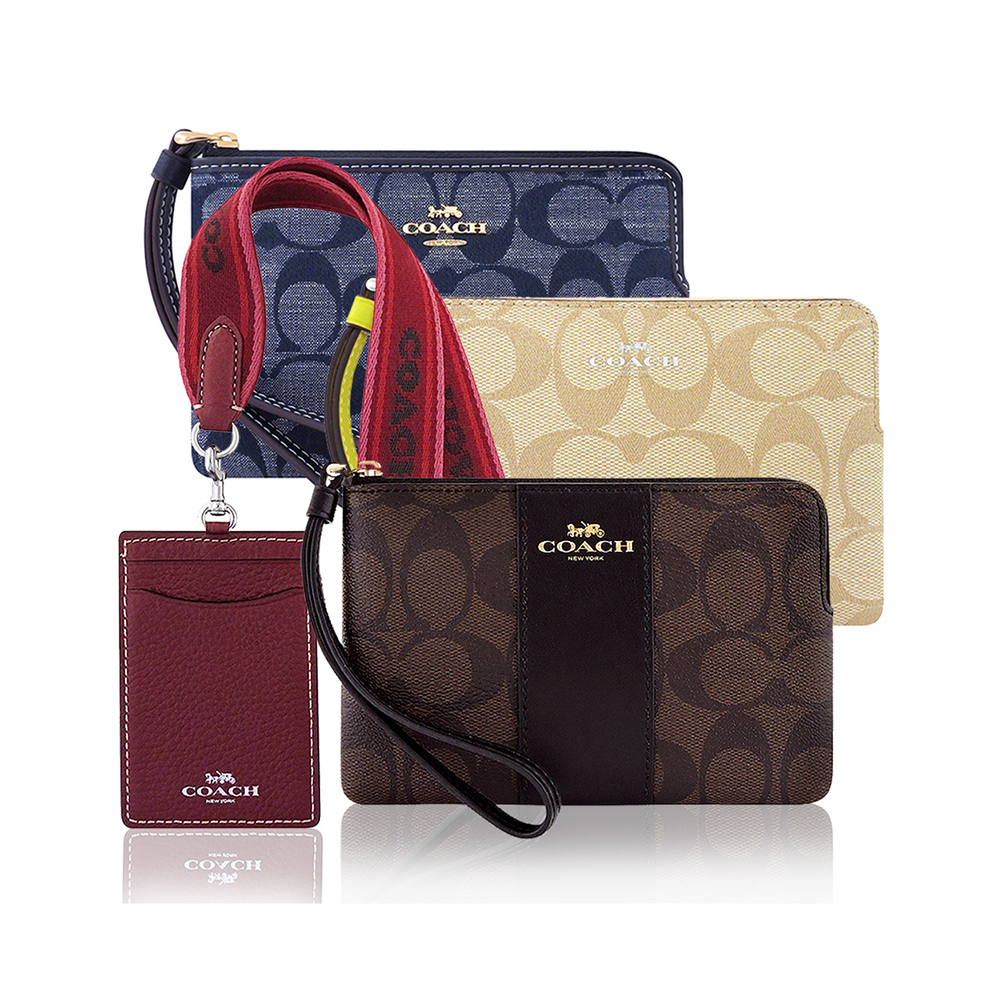 【COACH】大C PVC/皮革雙層/大型手拿包(多款多色任選) 歷史價格詳細信息