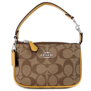 【COACH】滿版星星C印花手提式手機袋手拿包零錢長夾(駝/深咖) 歷史價格詳細信息