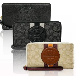 COACH 大圓標LOGO織布/牛皮手掛式零錢袋長夾兩色可選/贈原廠紙袋紙盒 歷史價格詳細信息