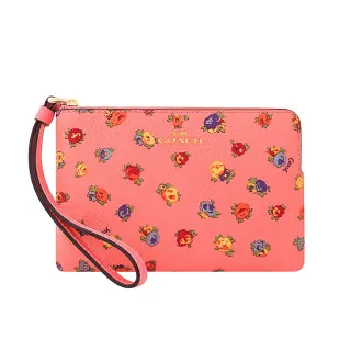 COACH 玫瑰緹花LOGO防刮皮革釦式中夾-白色 歷史價格詳細信息