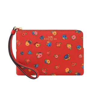 COACH 玫瑰緹花LOGO防刮皮革釦式中夾-白色 歷史價格詳細信息