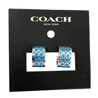 【COACH】C LOGO 穿針式琺瑯耳環(多色選一) 歷史價格詳細信息