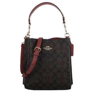 【COACH】金馬車滿版拼接蛇紋飾邊鏈帶肩背X斜背包(咖粉色) 歷史價格詳細信息