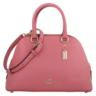 【COACH】金馬車滿版拼接蛇紋飾邊鏈帶肩背X斜背包(咖粉色) 歷史價格詳細信息