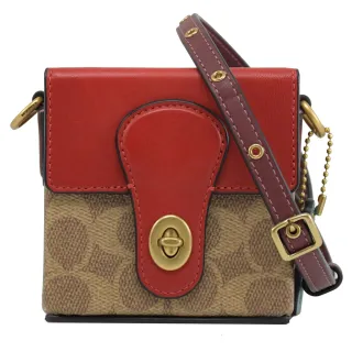 【COACH】限定迪士尼聯名款 撞色米奇雙層手提兩用包(紅/黑) 歷史價格詳細信息