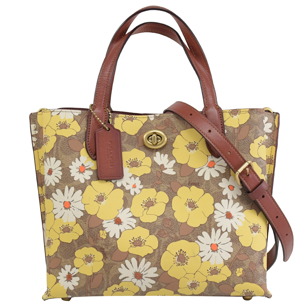 COACH 經典金屬圓釦皮革防刮斜背包 側背包 托特包(米駝色) F25667 歷史價格詳細信息