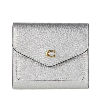 【COACH】專櫃款 金屬 C字標誌素面荔枝紋防刮皮革卡片證件夾 有D型扣環(黑色) 歷史價格詳細信息