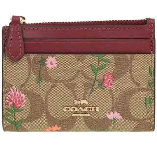 【COACH】紅X卡其PVC滿版LOGO大款斜背包 歷史價格詳細信息