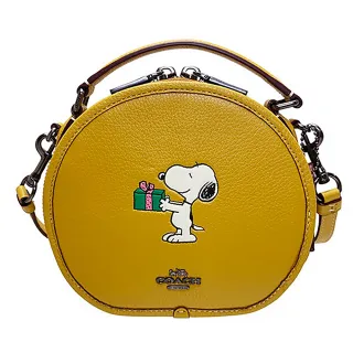 COACH X PEANUTS SNOOPY 史奴比限定聯名款 史奴比與朋友們荔枝紋皮革L型拉鍊手拿包-多彩/米白色 歷史價格詳細信息