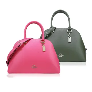 COACH 立體馬車素面荔枝紋皮革雙拉鍊斜背相機包(紅X粉) 歷史價格詳細信息