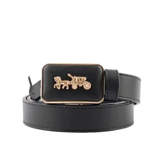 【COACH】方頭C LOGO男款中性寬版皮帶(方頭黑灰) 歷史價格詳細信息