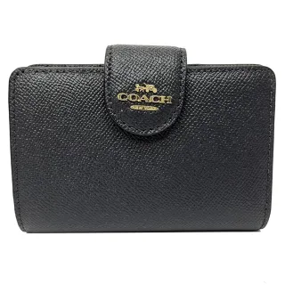 【COACH】經典LOGO素面牛皮手拿包/零錢包(粉橘) 歷史價格詳細信息