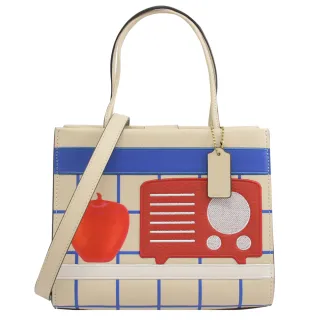 COACH 刺繡馬車格紋流蘇圍巾-米/杏 歷史價格詳細信息