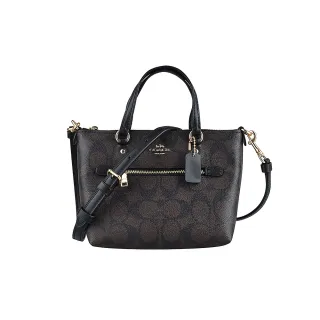 【COACH】Gallery 金字馬車塗層帆布迷你二用包(淺卡其/白色) 歷史價格詳細信息