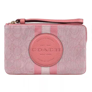 COACH Dempsey 大圓標LOGO直紋拼接織布斜背包(蘋果紅) 歷史價格詳細信息